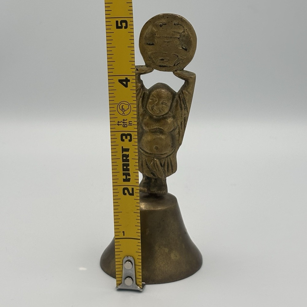 VINTAGE‎ BRASS BUDDHA BELL TRIUMPHANT BUDDA FIGURINE LUCKY BELL - Picture 11 of 12